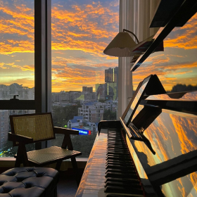 天空美的像一封彩色的